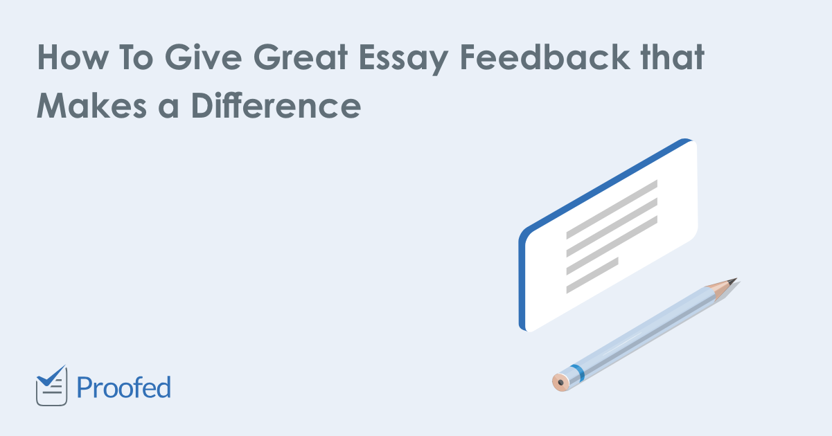 giving feedback on an essay