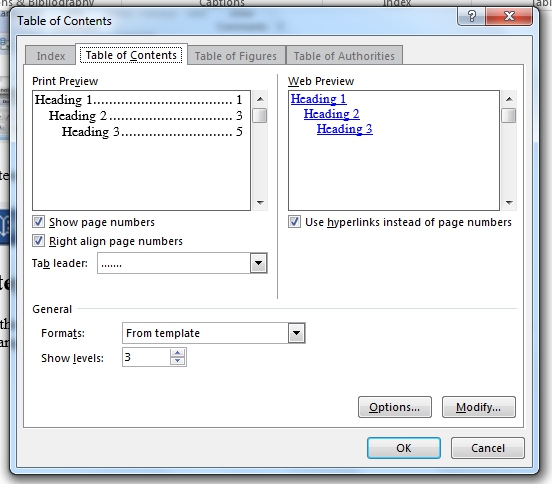 Creating a custom table of contents.