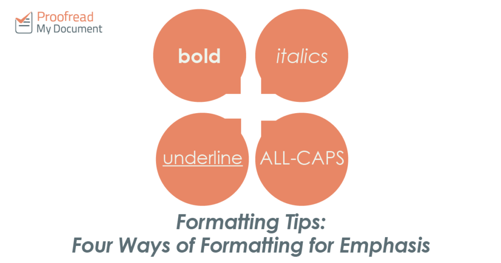 Four Ways of Formatting for Emphasis
