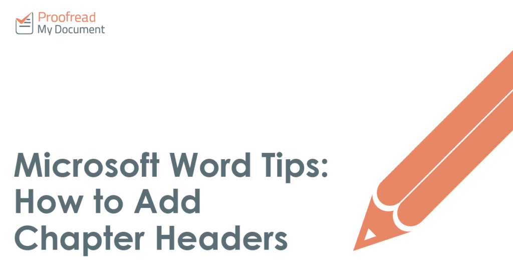 Microsoft Word Tips - How to Add Chapter Headers