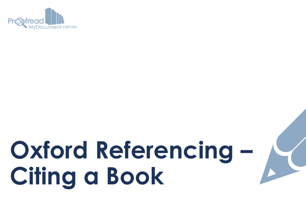 Oxford Referencing - Citing a Book