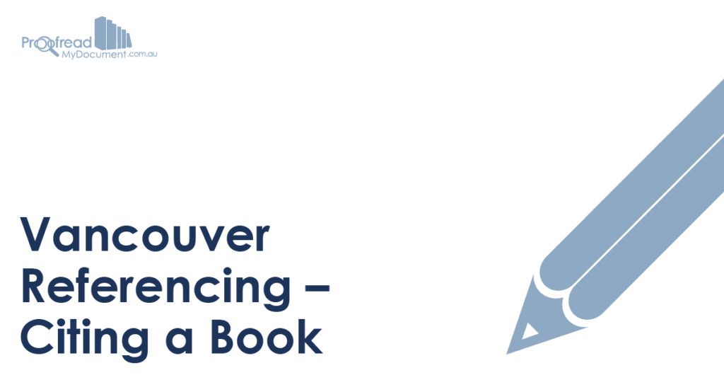 ancouver Referencing - Citing a Book