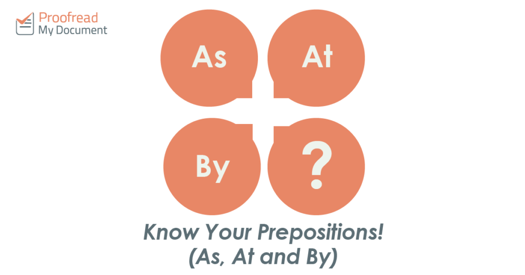 Know Your Prepositions! (As, At and By)