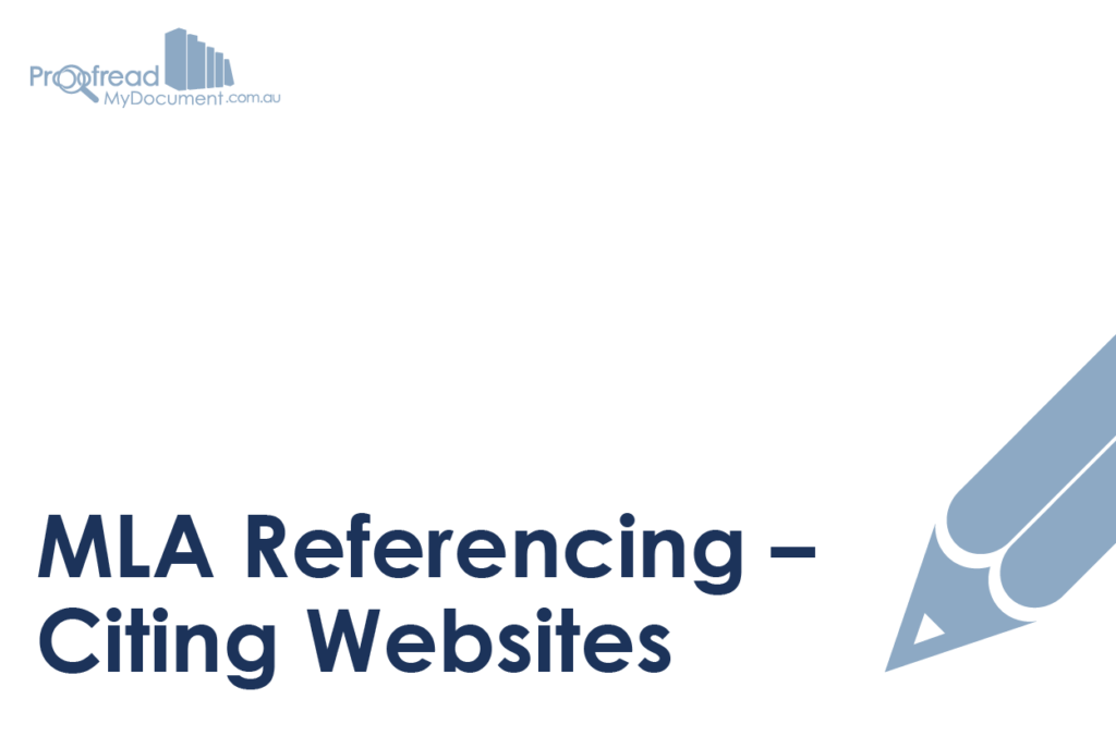 MLA Referencing - Citing Websites