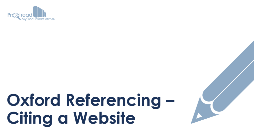 Oxford Referencing - Citing a Website