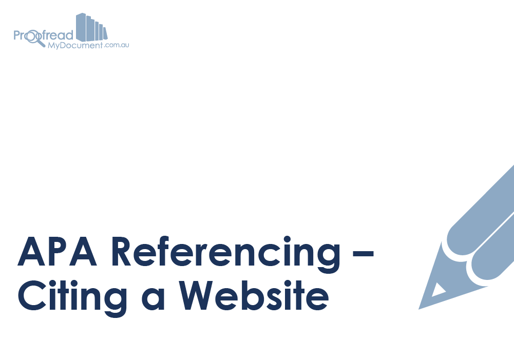 APA Referencing - Citing a Website