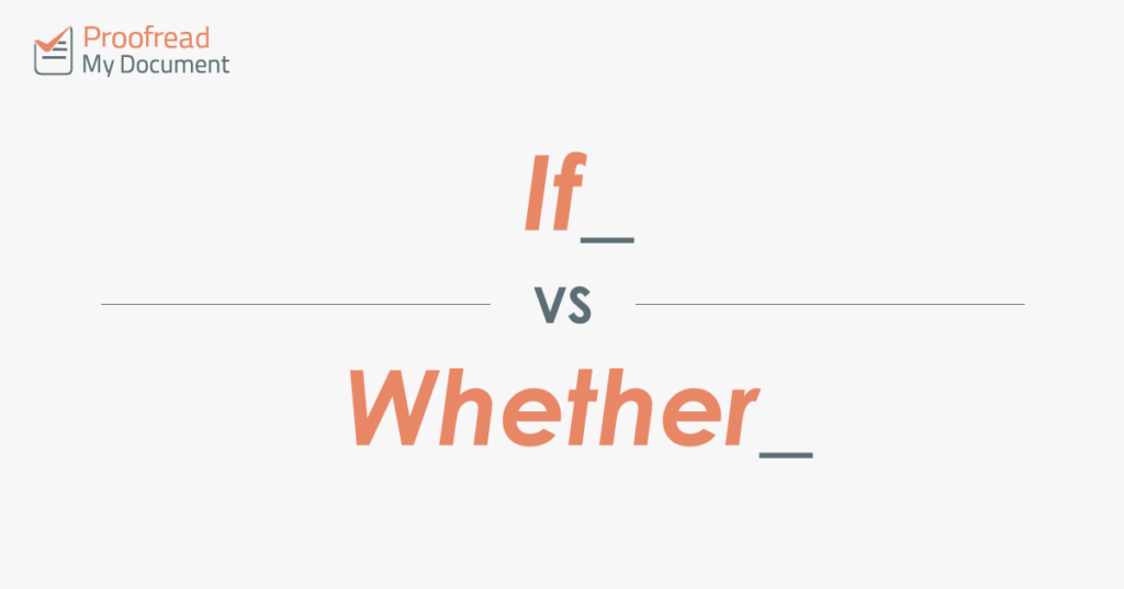 If vs. Whether