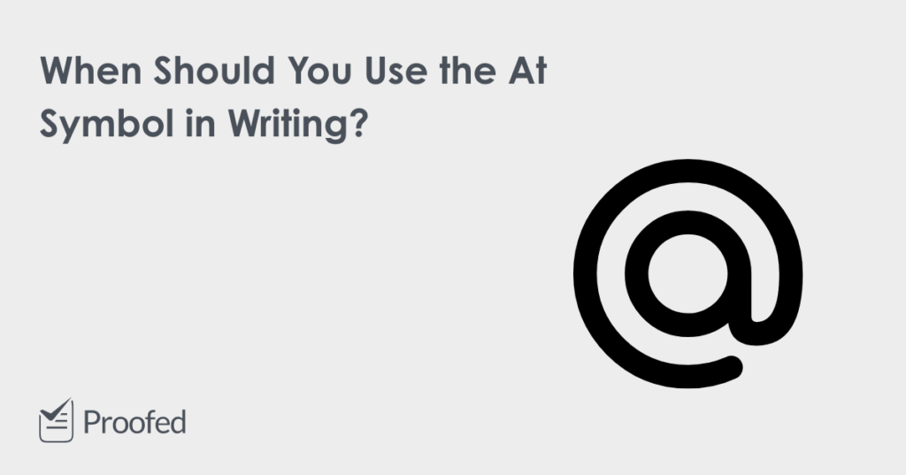 When to Use the At Symbol (@) in Writing