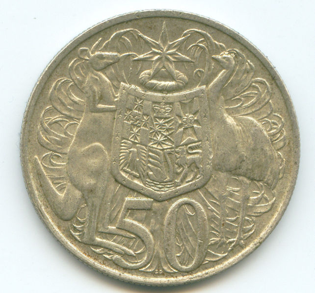 The old 50 cent coin.