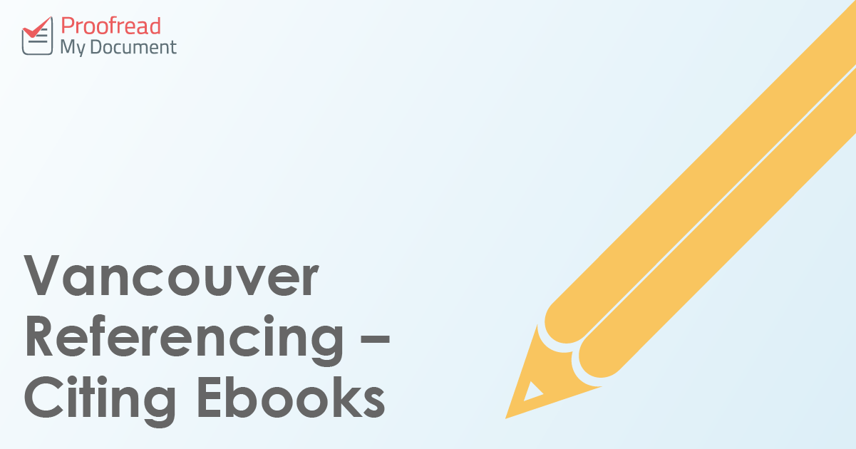 Vancouver Referencing – Citing Ebooks