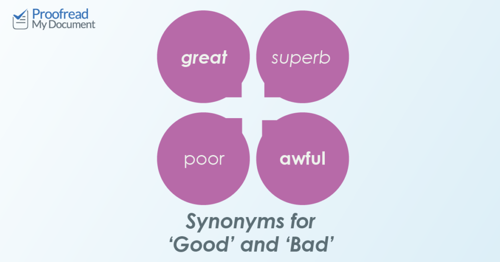 Synonyms for Good and Bad