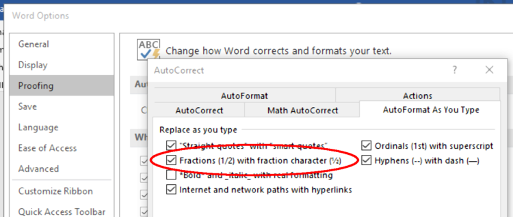 How To Type Fractions In Microsoft Word Proofeds Writing Tips 1481