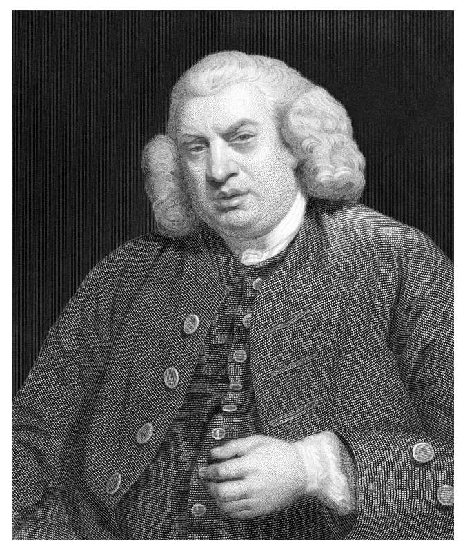 A portrait of Dr Johnson.