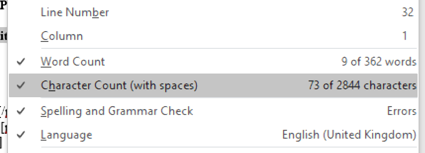 How To Count Characters In Word (MS Word) 