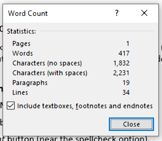 How To Count Characters In Word (MS Word) 