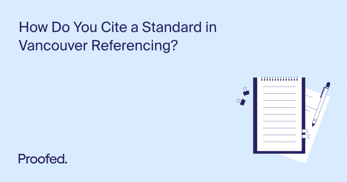 How to Cite a Standard in Vancouver Referencing Proofed