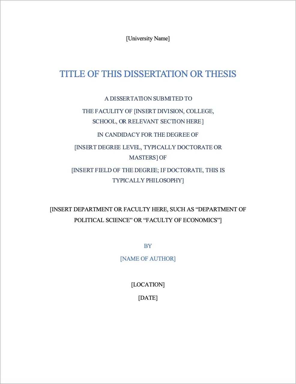Dissertation Formatting Example